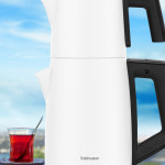 Incedem Damlatmaz Ağız Çelik Çay Makinesi Ve Su Isıtıcısı Süt Beyazı