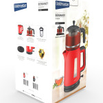 Bergamot Kırmızı 2200 Watt Cam Demlikli Bpa Içermeyen Çay Makinesi Ve Su Isıtıcısı