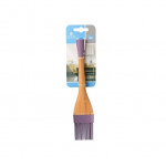 Silicone Brush with Wooden Handle - Purple