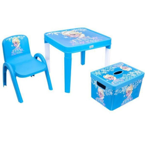 Lisanslı Elsa Masa+Sandalye+Oyuncak Kutusu