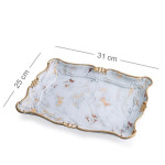 Marble Plated Small Sultan Presentation Tray 31 X 25 Cm