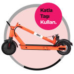 Turuncu Katlanabilir Farlı Elektrikli Scooter