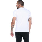 Erkek Beyaz Polo Yaka Fbı Desenli Pike Modern Kesim T-shirt F5230