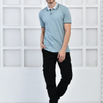 Mint Erkek Polo Yaka Modern Kesim Pike Kumaş T-shirt F5429
