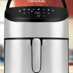 Foodfry Özel Tasarım Tutma Kolu Taşınabilir 2000w Inox Dokunmatik Airfryer Yağsız Sıcak Hava Fritözü