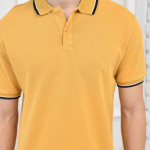 Hardal Erkek Polo Yaka Modern Kesim Pike Kumaş T-shirt F5421