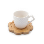 Bamboo Porcelain 2-piece Coffee Cup - Daisy