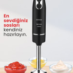 Biostick Siyah 1000 Watt Hız Ayarlı 4 Bıçaklı Paslanmaz Çelik El Blender