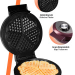 Sweet 1000w Taşmayı Önleyen Derin Plakalı Aşırı Isınmaya Dayanıklı Waffle Makinesi Mor