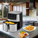 Maxchef 8 Litre Inox Geniş Hazneli Xxl Yeniden Isıtma Fonksiyonlu Airfryer Sıcak Hava Fritözü