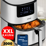 Novo 2000 Watt Yüksek Güç 6,4 Litre Inox Geniş Xxl Dokunmatik Airfryer Yağsız Sıcak Hava Fritözü