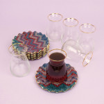 Knitted Gold Gilt Glass Tea Set