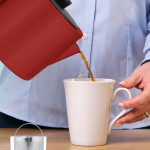 Teachef Mat Kırmızı 2200 Watt Paslanmaz Çelik Damlatmayan Tasarım Çelik Çay Makinesi Ve Su Isıtıcısı