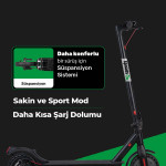 350w Güçlü Motor Süspansiyonlu Katlanabilir Elektrikli Scooter