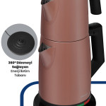 Akasya Mat Vizon Xl 2200 Watt Patentli Damlatmayan Tasarımı Çelik Çay Makinesi Ve Su Isıtıcısı