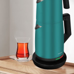 Teachef Yeşil Paslanmaz Çelik Damlatmayan Tasarım Çelik Çay Makinesi Ve Su Isıtıcısı
