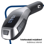 X7 Kablosuz Araç Fm Transmitter Bluetooth Çakmaklık Girişli Oto Müzik Çalar Kiti