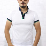 Erkek Dik Yaka Patlı Modern Kesim Kısa Kollu T-shirt F5185
