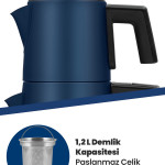 Akasya Ege Mavisi 2200w Çelik Çay Makinesi Ve Kıvam Türk Kahve Makinesi