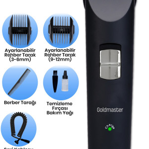 Ekol Şarjlı Kablolu Kablosuz Kullanılabilen Saç Sakal Şekillendirme Makinesi