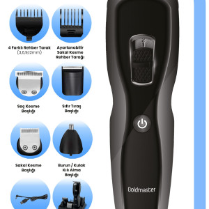 Cix 9 In 1 Kablolu Kablosuz Kullanımlı Lityum Bataryalı Hızlı Şarjlı Erkek Tıraş Bakım Seti