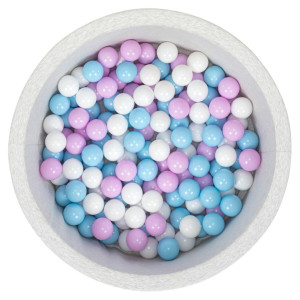 Bubble Pops Açık Gri Sünger Top Havuzu / Mavi, Beyaz, Lila Toplu