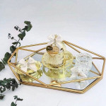 Decorative Prism Mirrored Metal Promise, Engagement, Presentation Tray 28x20 Cm