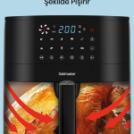 Smartfry Dijital Dokunmatik 1900 W 10 Ön Ayarlı 6 Litre Airfryer Yağsız Kızartma Sıcak Hava Fritöz