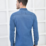 Mavi Erkek Denim Yıkamalı Sedef Çıtçıt Cepli Slim Fit Gömlek F6170