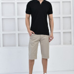 Siyah Erkek Düz Pike Polo Yaka Likralı Slim Basıc T-shirt F51610