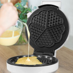 Creme 1000w Taşmayı Önleyen Derin Plakalı Aşırı Isınmaya Dayanıklı Waffle Makinesi Beyaz