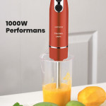 Maximix Vişne Kırmızı 1000 Watt 4 Bıçaklı Paslanmaz Çelik Turbo Hız Ayarlı El Blender