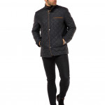 Men's Genuine Leather Jacket Navy Blue