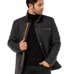 Men's Genuine Leather Jacket Navy Blue