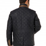 Men's Genuine Leather Jacket Navy Blue